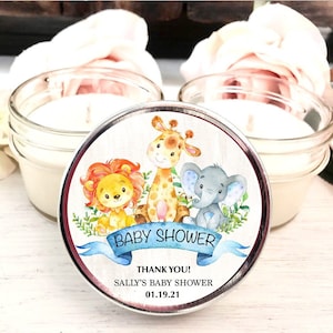Zoo Friends Baby Shower Candles, 6 Candle Favors, Boys Baby Shower Favors, Gender Neutral,  Lion Favors, Elephant Favors