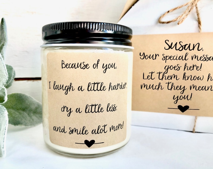 Best Friend Gift, Friendship Candle, Birthday Gift Friend, Personalized Candle, Send a Gift Friend, BFF Gift Box, Soy Candle