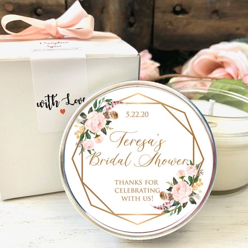 Modern Bridal Shower Favors Candle Favors Modern Baby Shower Etsy