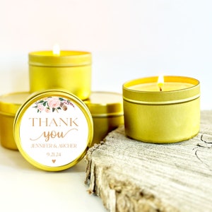 Wedding Favors for Guests in Bulk / Blush Floral Candle Favors ...