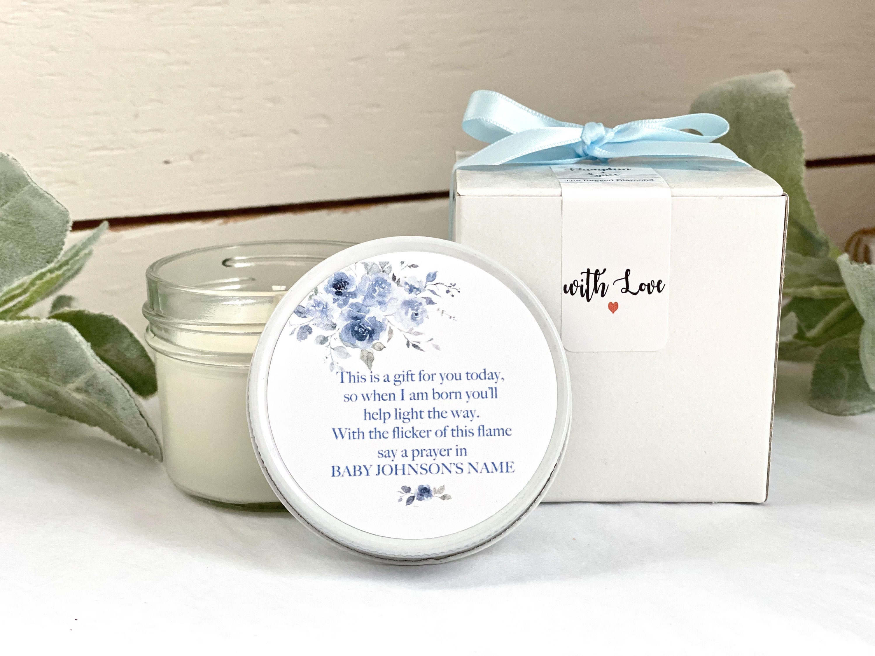 Blue Baby Shower Favors Boy Baby Shower Blue Floral Baby Etsy