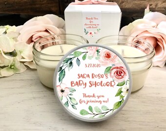 Blumenkranz-Babypartybevorzugungen, Babyparty-Mädchen, Babyparty-Rosa, Babyparty-Geburtstagskerzen 1 - 2 Unzen