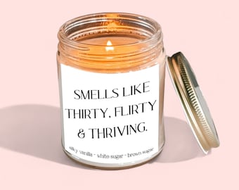 30 Flirty and Thriving Birthday Candle | Birthday Cake Scented Candle | 30th Birthday Gift for Friend | Direct Delivery Birthday Gift Box