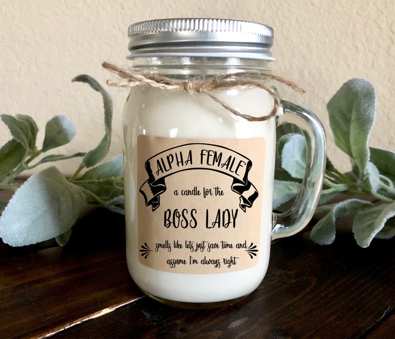 Boss Lady Gift Funny Candle Alpha Female Gift for Boss Day | Etsy