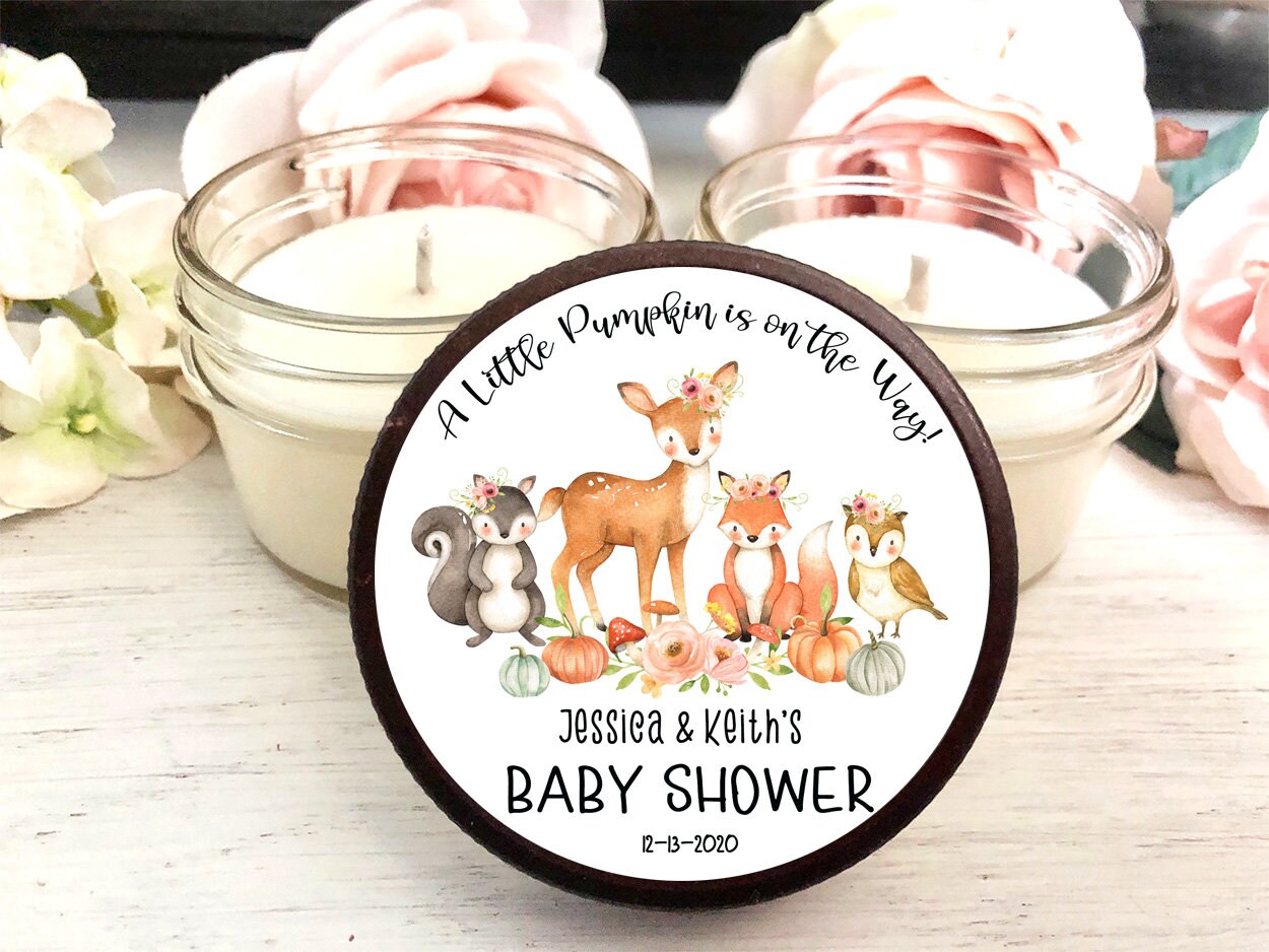 Fall Woodland Baby Shower Candles Set of 6 Candles Fall Baby Etsy