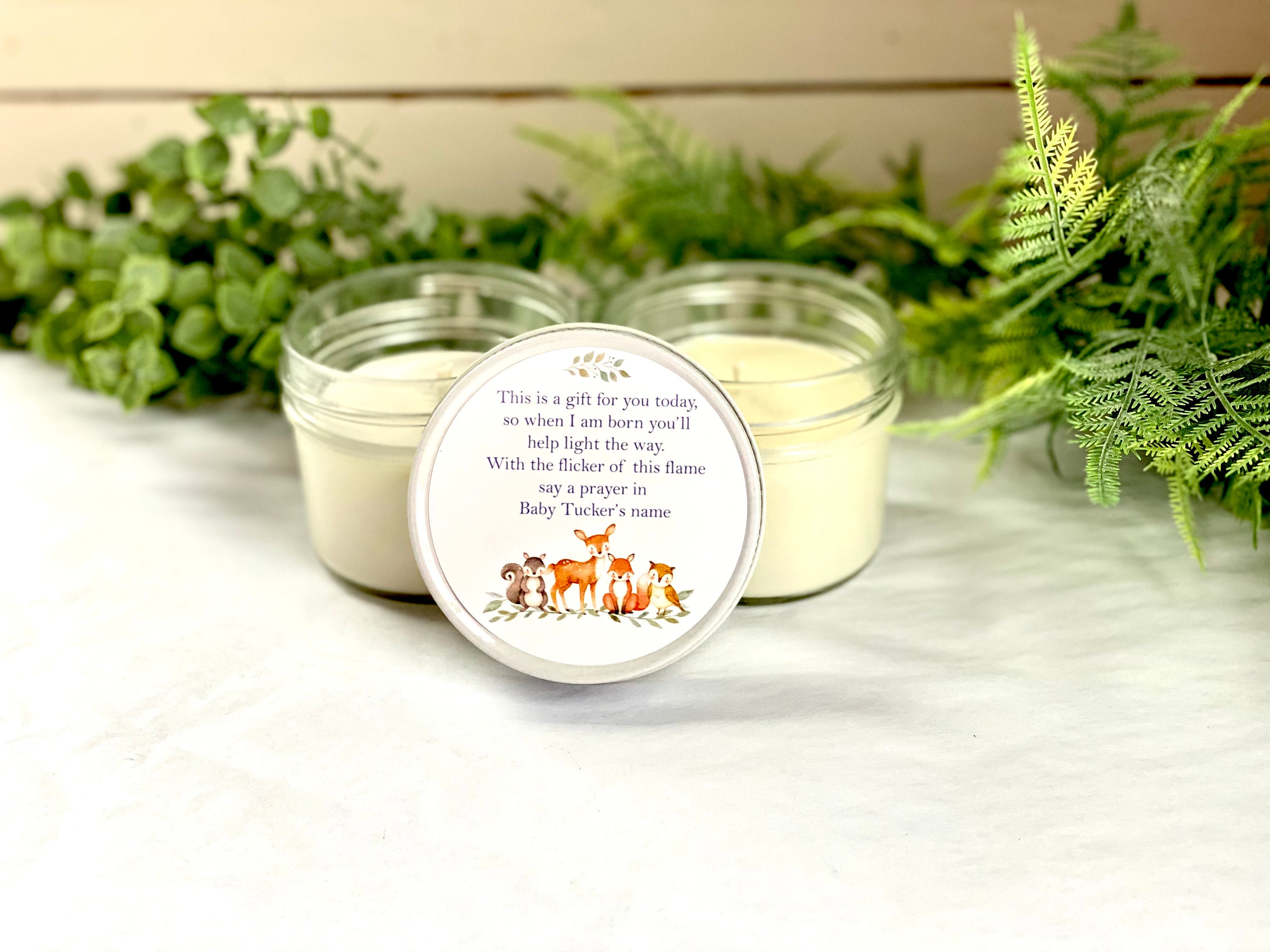 Woodland Baby Shower Candles Boy Baby Shower Favors Baby Etsy