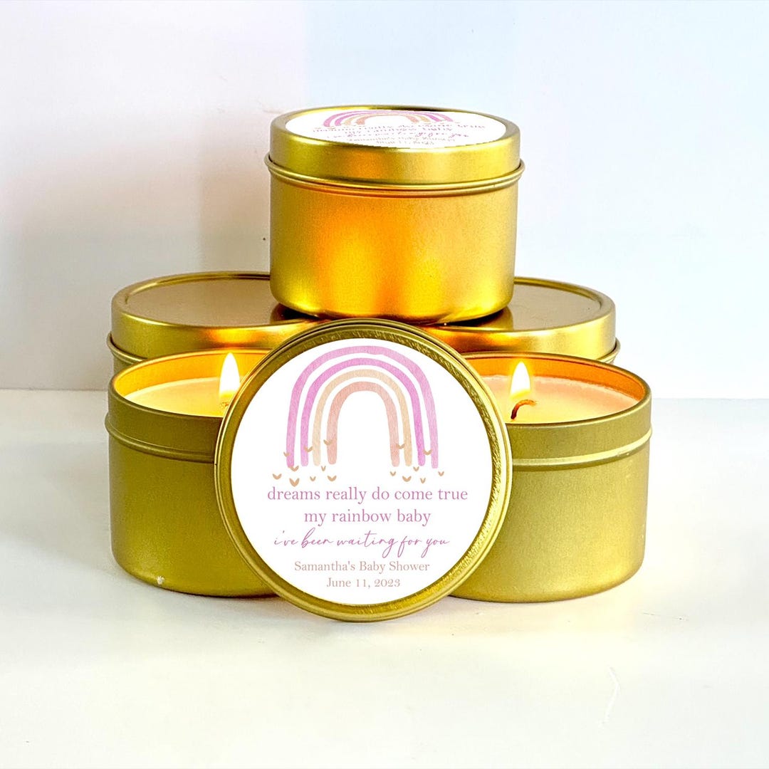Rainbow Baby Shower Candle Favors - Set of 10 Candles in 2 Oz, 4 Oz, 8 ...