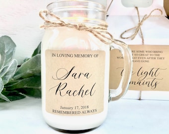 Personalized Memorial Candle, Sympathy Gift, In Loving Memory, Memorial Gift, Name Candle, Condolence Gift, 16 oz Soy Candle