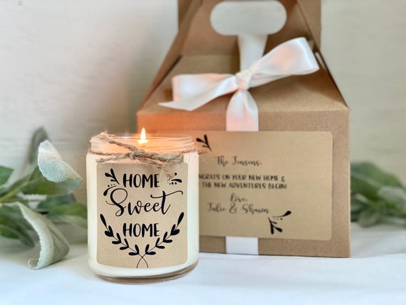 Housewarming Gift Box, Housewarming Candle, Home Sweet Home Soy Candle, New Home Gift, First Home Gift, Realtor Closing Gift, Moving Gift