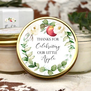 Apple Baby Shower Favors, Apple of Our Eye Favors, Gender Neutral Baby Shower, 6 Soy Candle Favors, Summer Baby Shower Theme