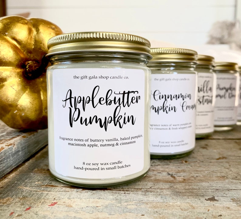 Fall Candles Choose Scent Soy Candle Autumn Candle Mason Etsy