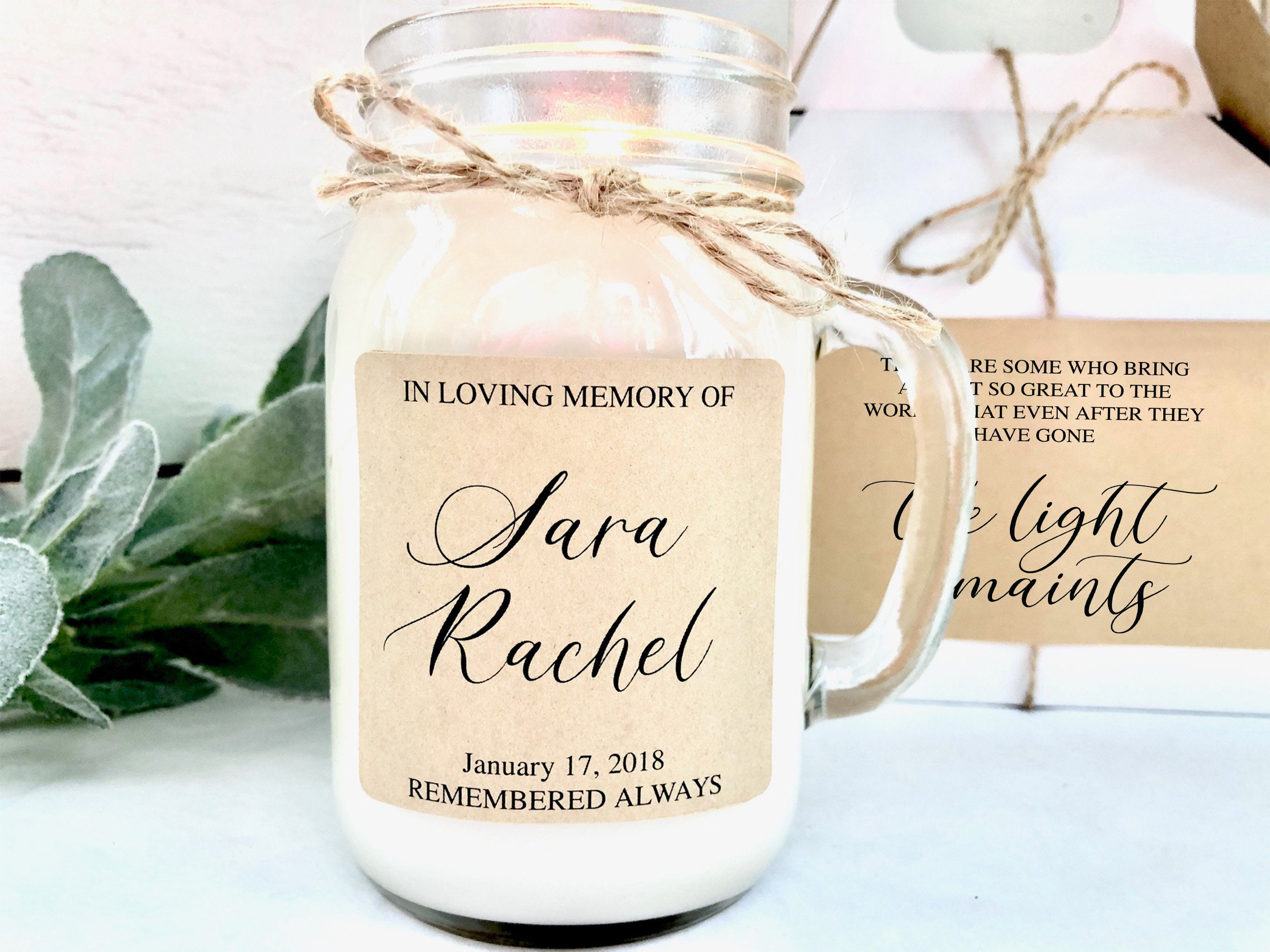 Memorial Candle Gift Set Remembrance Gift Condolence Gift Etsy