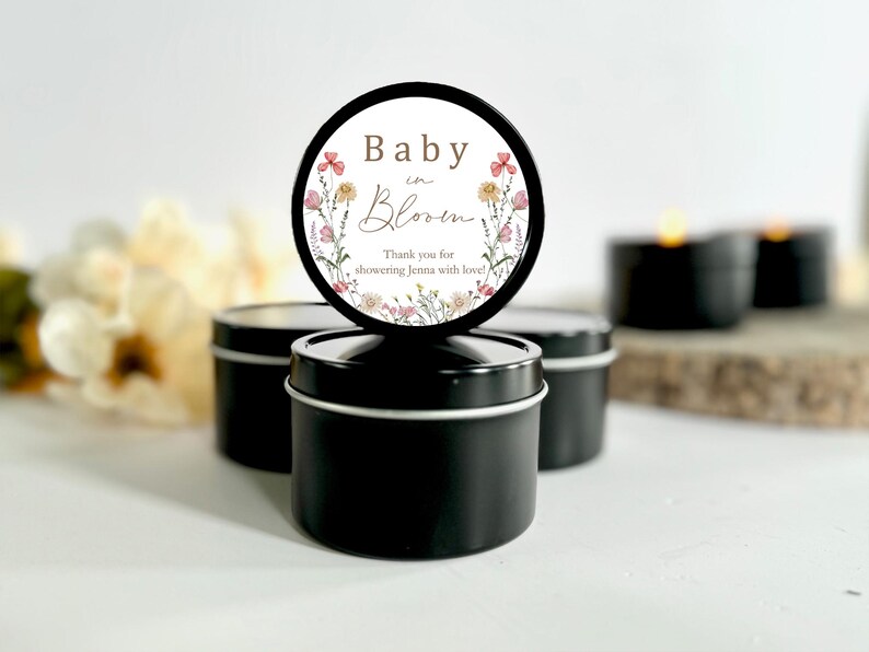 Wildflower Baby Shower Favors / Set of 10 Candle Favors / Baby in Bloom ...