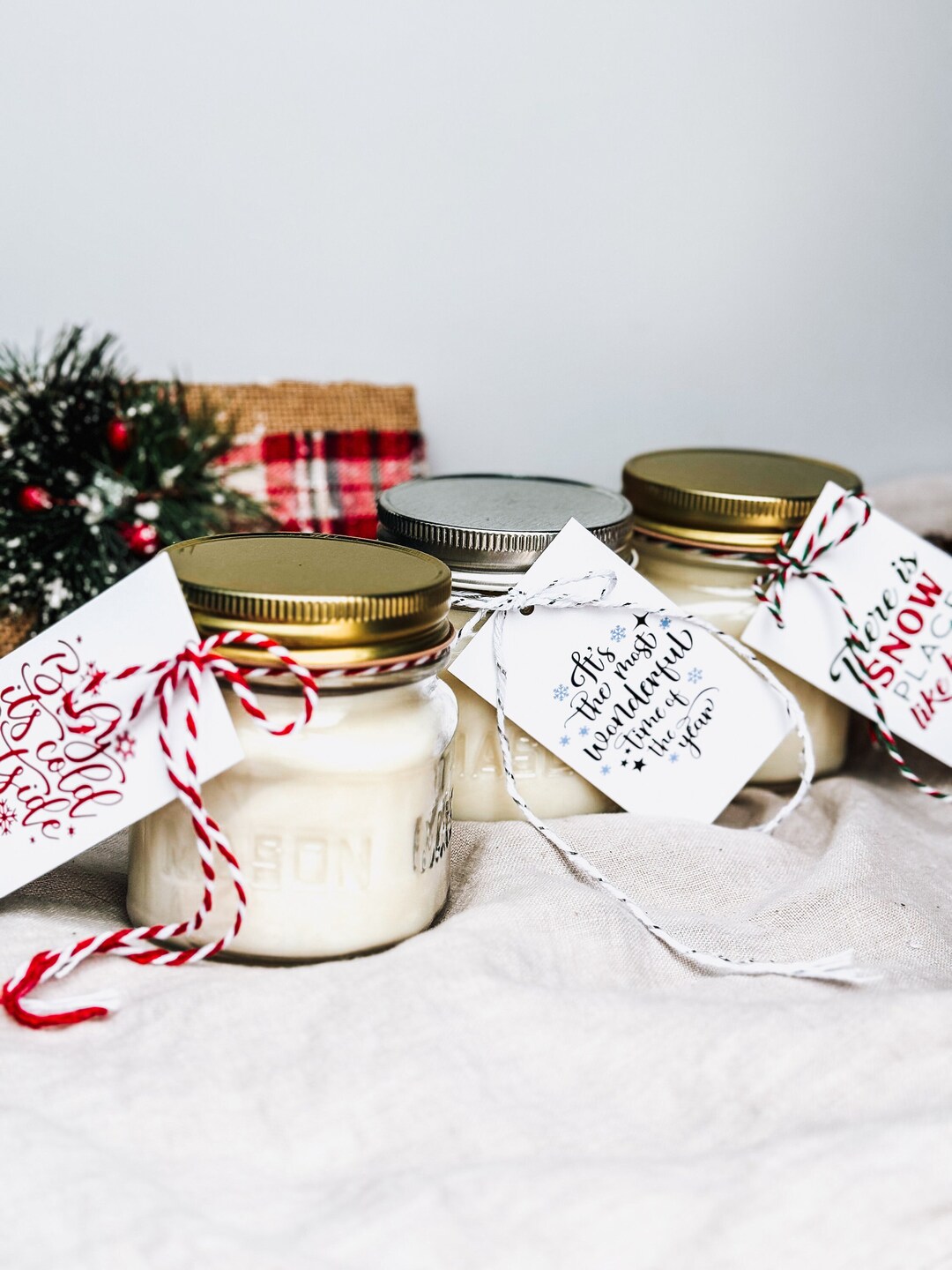 Vintage Holiday Soy Candle Christmas Candle Gift Choose Scent Holiday Home Decor Candle Handmade