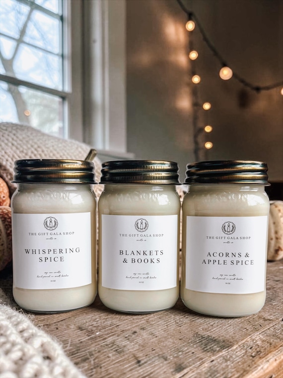 Fall Candles, Choose Scent, Soy Candle, Autumn Candle, Mason Jar Candle, Container Candle, Dye Free, Hand Poured, 16 oz candle