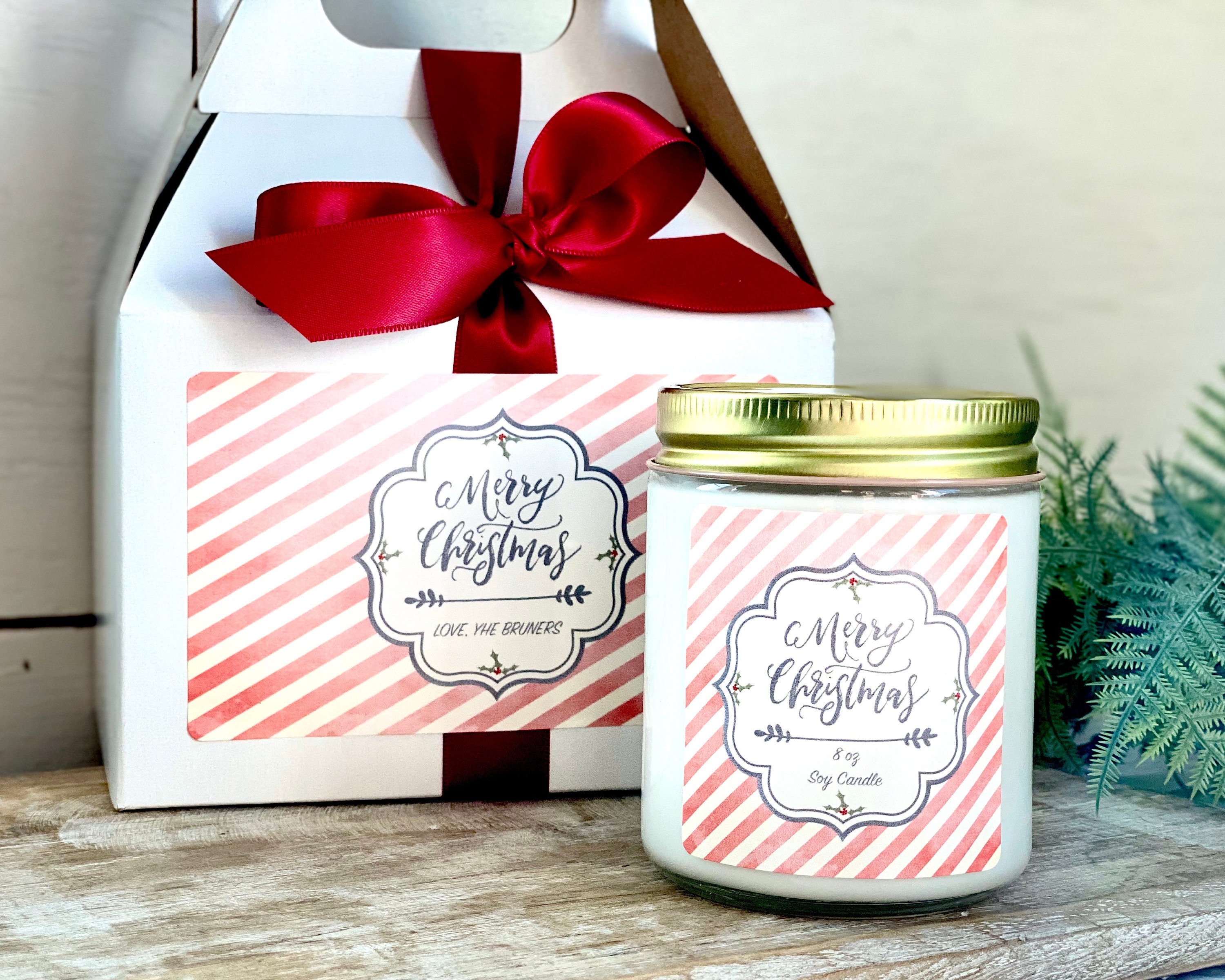 Christmas Gift Box, Happy Holiday Gift, Christmas Gift Set, Christmas Gift for Mom, Holiday Gift Hamper, 2 Crystal Candles - LoveNspire