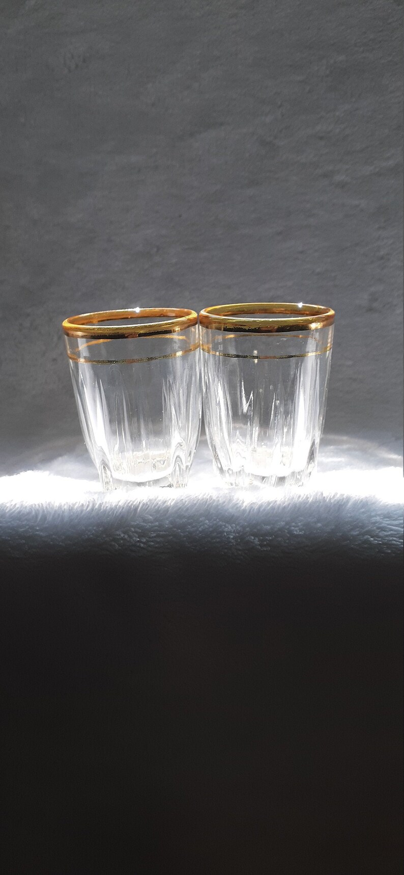 Vintage Shot Glasses Gold Trim Etsy