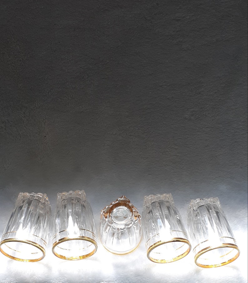 Vintage Shot Glasses Gold Trim Etsy