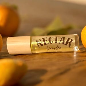 Aceite perfumado de néctar de vainilla, aroma floral frutal tropical, fragancia vegana.