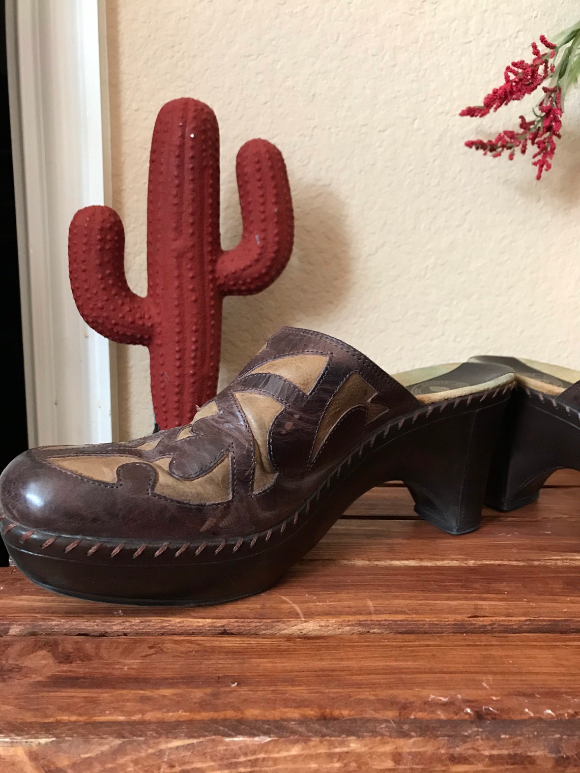 Womens Clogs Retro Western Style Etsy