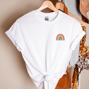 Rainbow T Shirt, Gay Pride Shirt, Rainbow Pocket Tee, LGBTQ Gift, Rainbow Gift, LGBTQ Pride, Gay Pride Rainbow