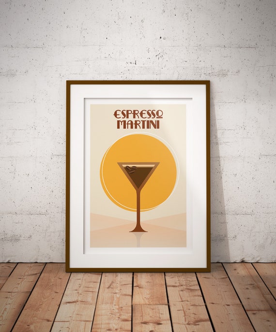 Espresso Martini Cocktail Print, Home Bar Poster Print, Kitchen