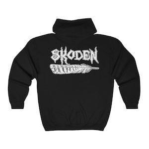 SKODEN Printed Zip Up Hoodie White Print