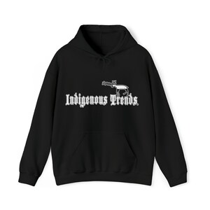 Indigenous Trends Brand Printed Pullover Hoodie White Print