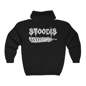 STOODIS Printed Zip Up Hoodie White Print
