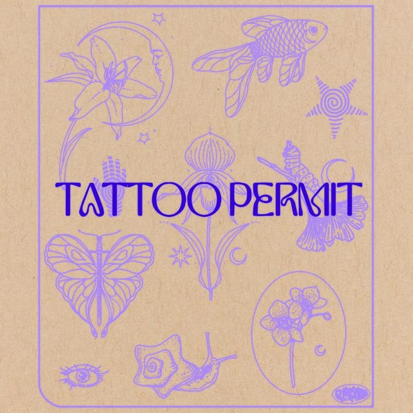 Permis de conception de tatouage original (téléchargement numérique)