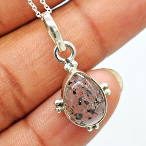 AAA + Qualität Schwarzer Moos Achat Edelstein, Erstaunlicher Schwarzer Moos Achat Anhänger, Silber Moos Achat Schmuck, Schöner Schwarzer Moos Achat Edelstein