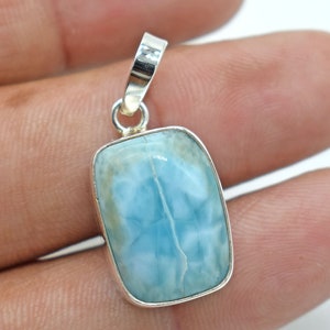 Amazing Larimar Pendant, Larimar Pendant Silver, Sterling Silver Larimar Pendant, Boho Larimar Pendant, Larimar Pendant, Larimar Necklace