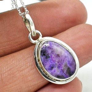 Amazing SUGILITE Crystal Pendant - Sterling Silver, Gemstone Pendant, Crystal Jewelry, Healing Crystals and Stones, Gift For Her