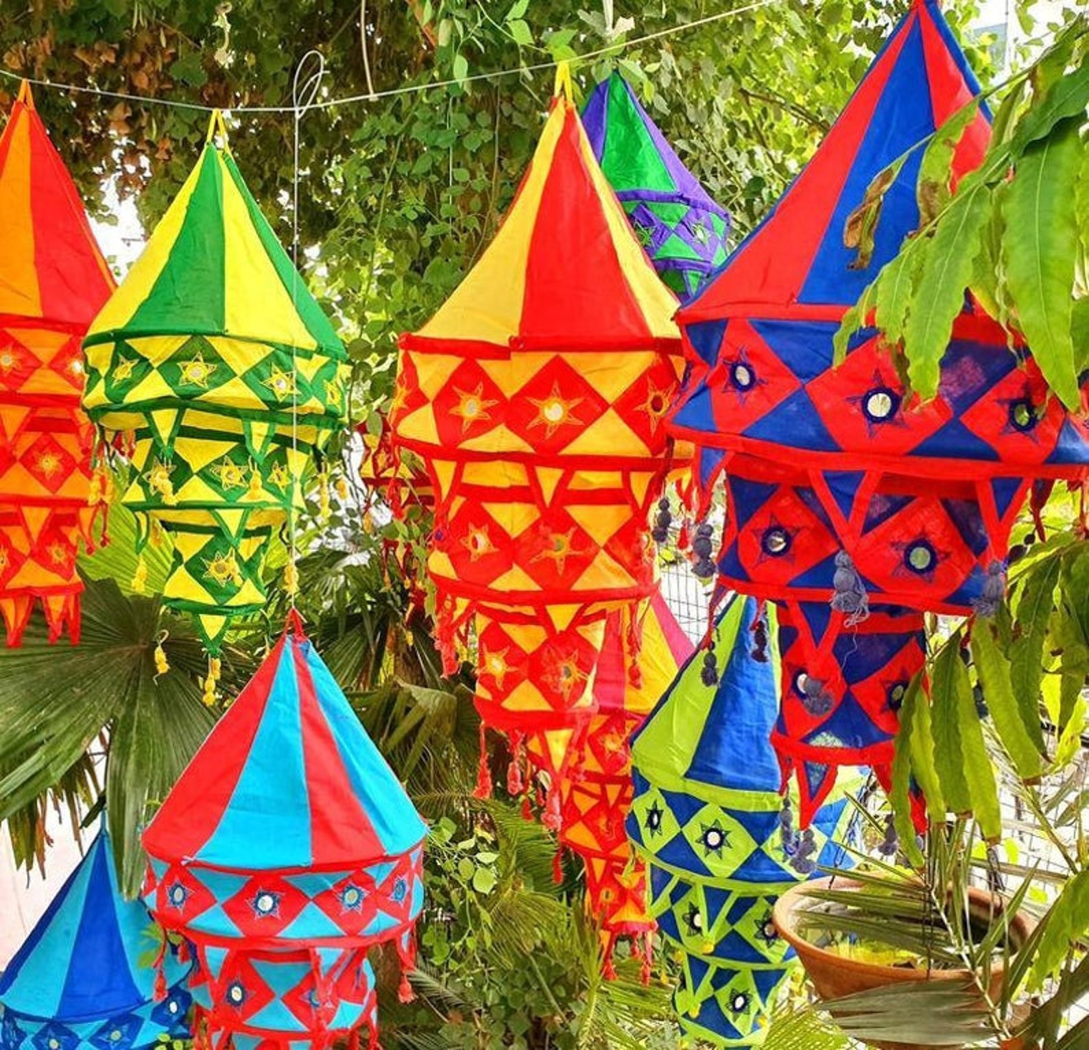 30 pc Handcrafted Colorful Lamp Lanterns Light Decor Lanterns Etsy