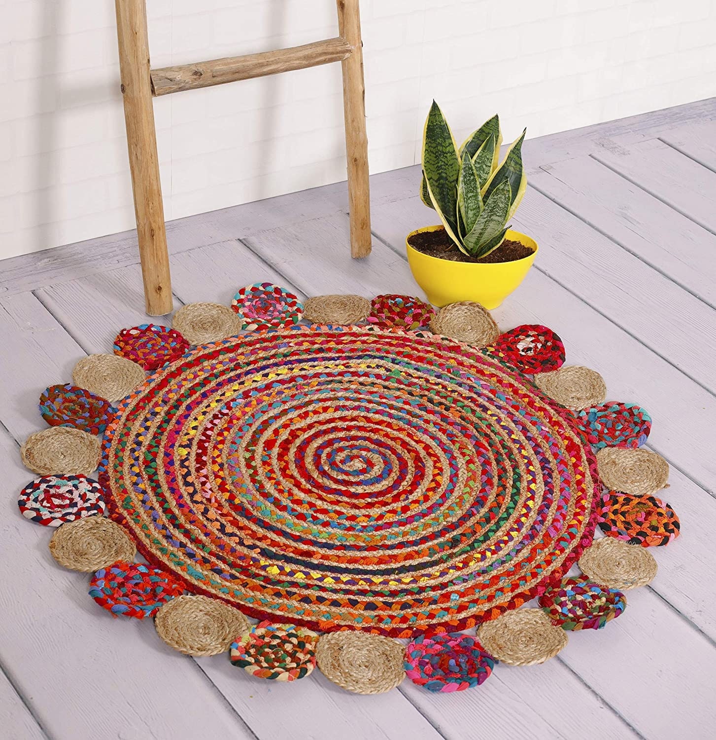 3x3 Ft Round Rug Round Table Rug artBraided Hemp Round rug Etsy