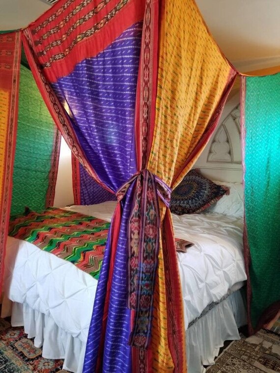 Canopy Queen /king/twin IN Curtains Bohemian Hippie Boho Decor - Etsy