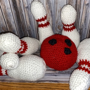 Bowling ball crochet set. Baby, toddler, soft, indoor play. Free shipping. PBA. ReADY TO SHIP. Free shipping