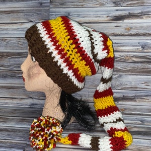Schwartz toboggan hat, 36 inch hat, long hat, 3 foot hat. Christmas Story hat winter sledding.