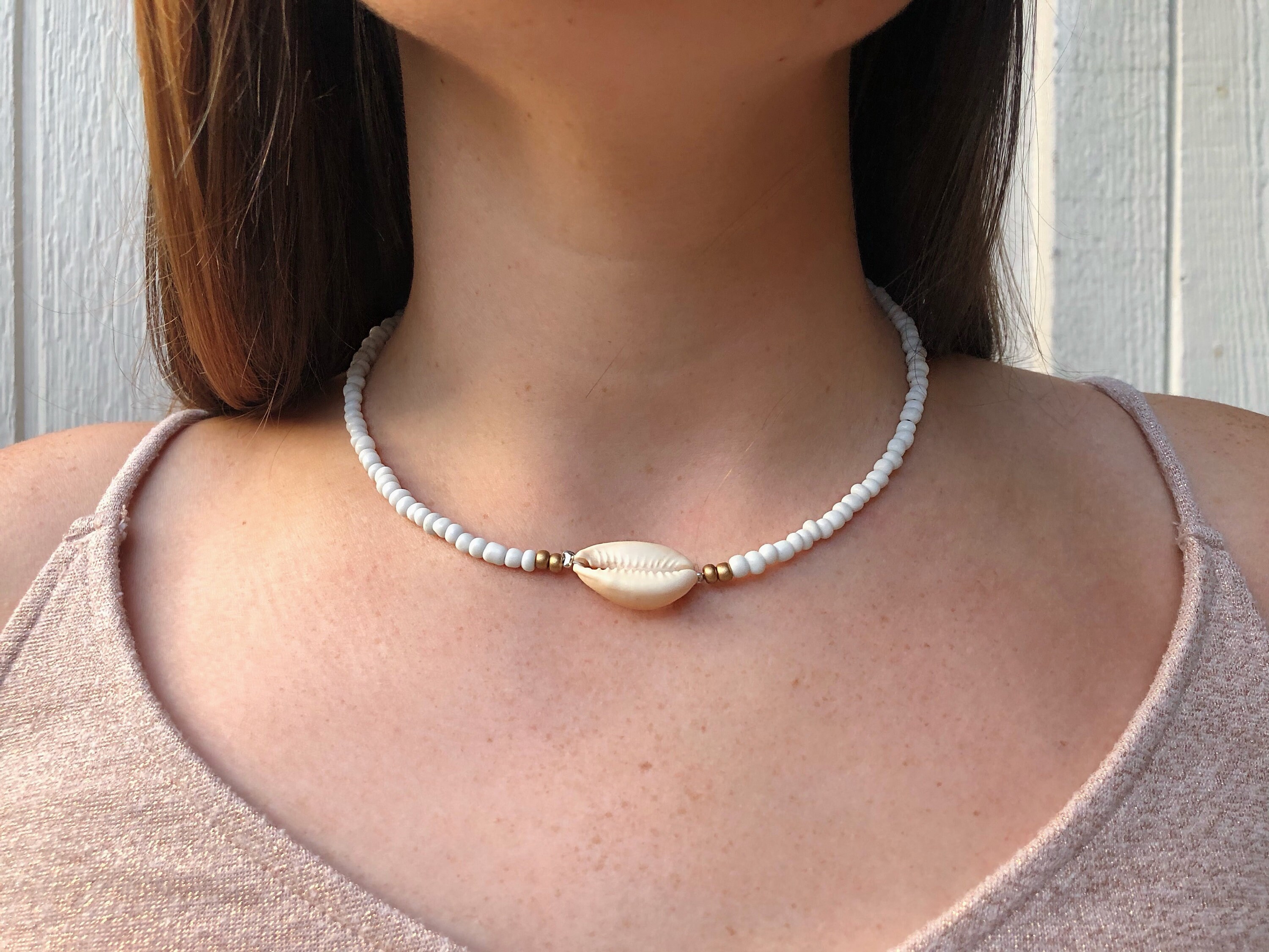 Puka shell shop bead necklace