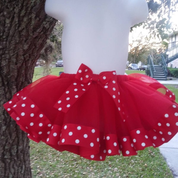 Red and White Birthday Tutu, Red and White Polka Dot Tutu, First 1st, 2nd,3rd,4th,5th,6th,7th Birthday Tutu, Birthday Red Tutu