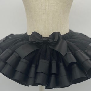 Black tutu,Double Ribbon Black Tutu, Black Birthday Tutu, Costume Black Tutu, Birthday Tutu, Tutu For Girls