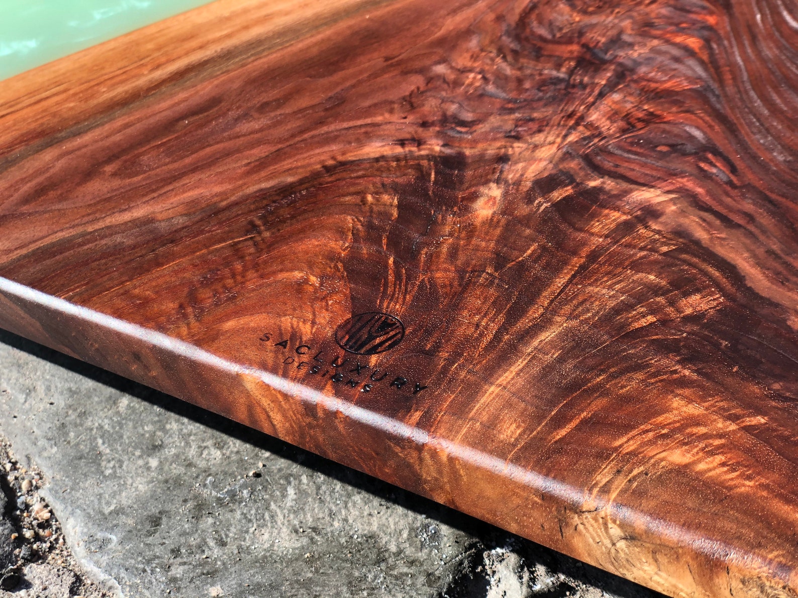 Black Walnut Live Edge & Epoxy Resin Cutting Board Etsy