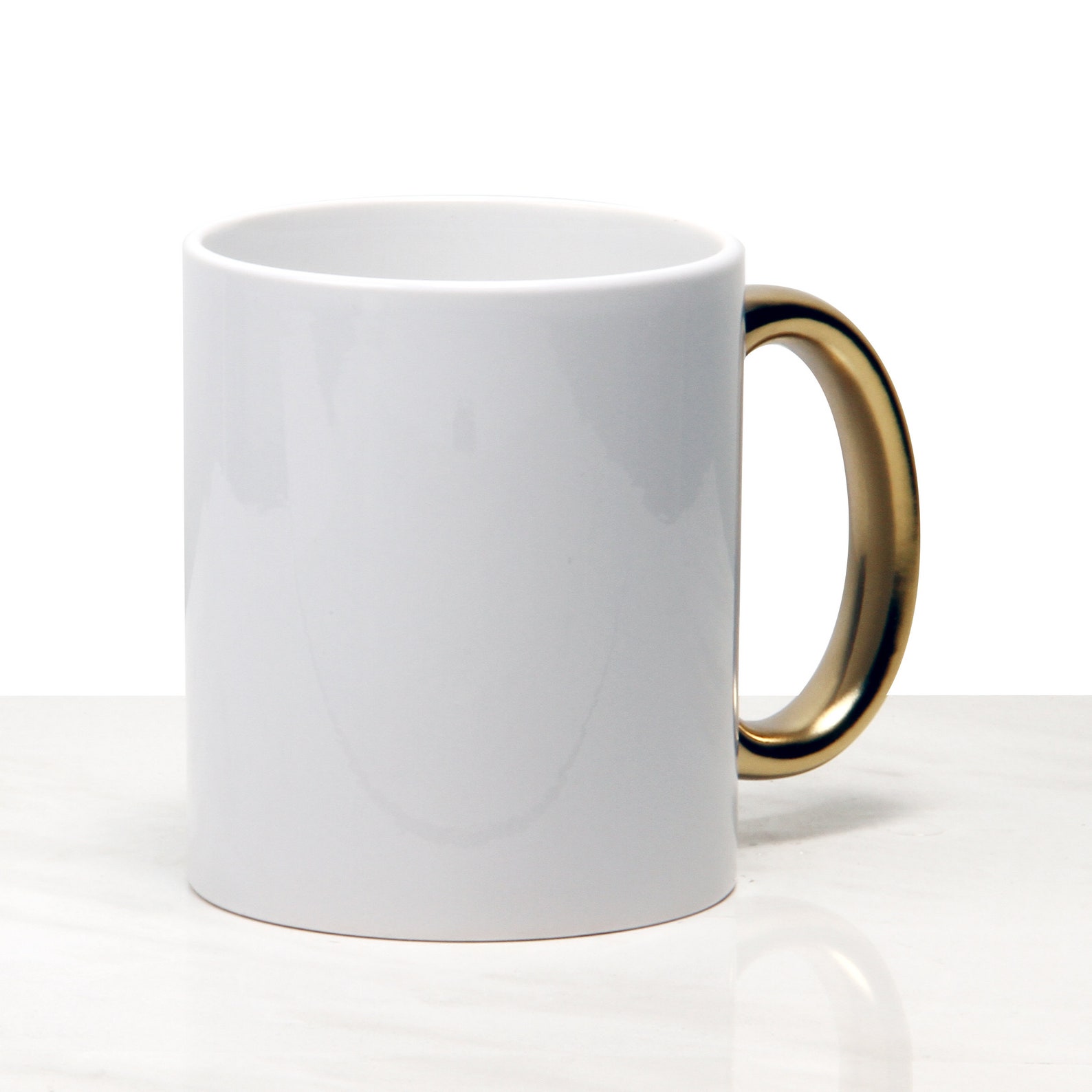 Luxury Mug With Gold Handle. Custom Print Your Mug With Photos Etsy