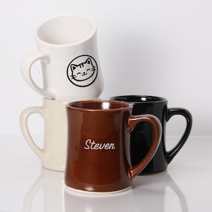 14oz USA Diner Mug. Made from designer ceramic glazes. Personalized Kiln Fired Ceramics Mugs