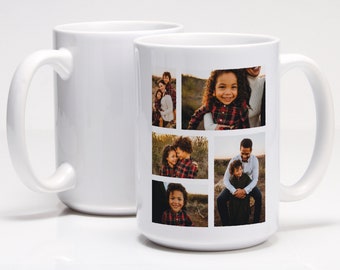 15oz Custom Picture Mug Gift. White Ceramic Photo Logo Mug.