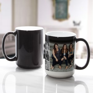 15oz Magic Mug Color Changing Black to White Coffee Mug Heat Activated Various Sizes image 2