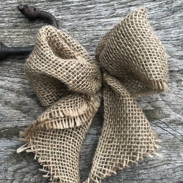 Biodegradable Burlap Bow On Wire For Wreaths And Decorations | Burlap Wreath | Natural Decoration | Burlap | Door Wreath | Winter Decor