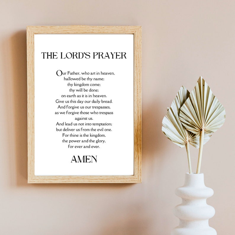 The Lord's Prayer, Minimalist Wall Art, Christian Wall Art, Bible Verse