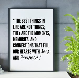 Las mejores cosas de la vida, impresiones inspiradoras, descarga digital, cita positiva, impresiones descargables, arte de pared tipográfico, refranes de pared