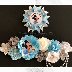 Mickey Mouse Maternity Sash, Baby Mickey Maternity Sash, Baby Shower Mickey Sash, Mickey Belly Sash, Mom to Be Belly Sash,Mickey Baby Shower